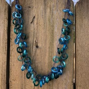 Teal Ring Necklace